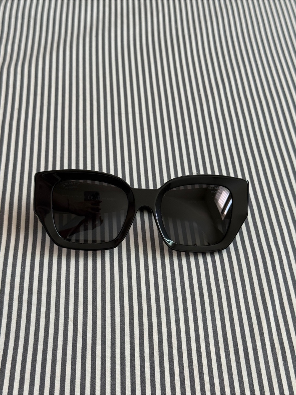 CHANEL CH5506 Polarized Black Oversized Square Cat-Eye Sunglasses